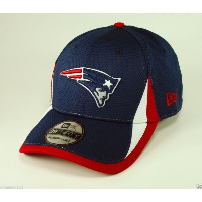 NEW ERA 's New England Patriots Hat 39thirty NFL Training 3930 Blue Red Cap  eb-22857666